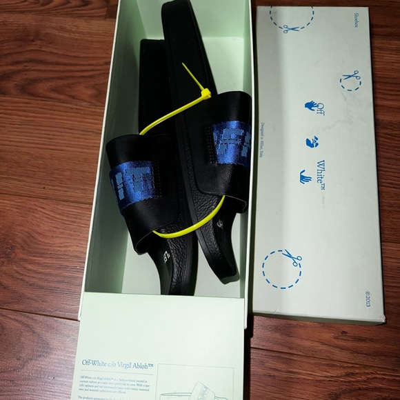 Off-White Black and Blue Slides - Picture 2 of 3